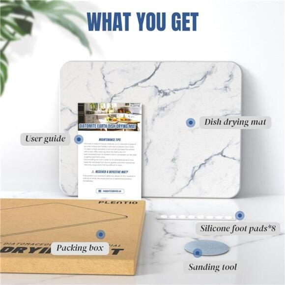 Quick dry stone dish drying mat water absorbent kitchen counter tray for dishes - Picture 6 of 7